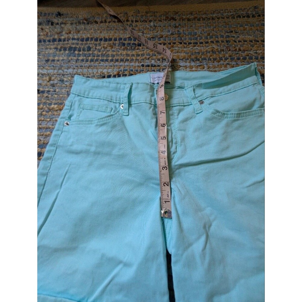 Mint Green Bermuda Shorts 8 Pastel Coastal Preppy Summer Stretch - Picture 6 of 10